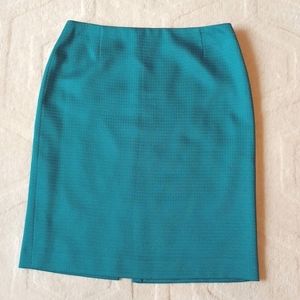 Isabella DeMarco Teal  Woven Tweed-like Fully Lined Skirt W-10